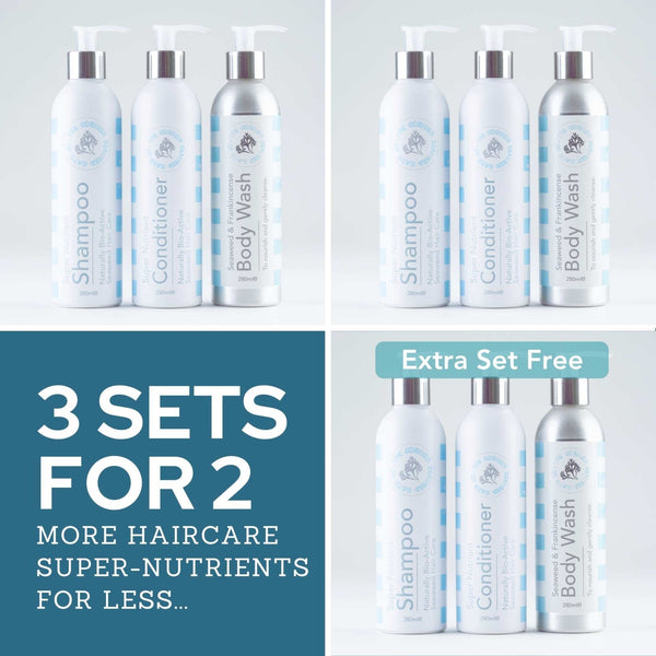 3 Sets for 2 - The Haircare & Body Wash Set - The Cornish Seaweed Bath Co.