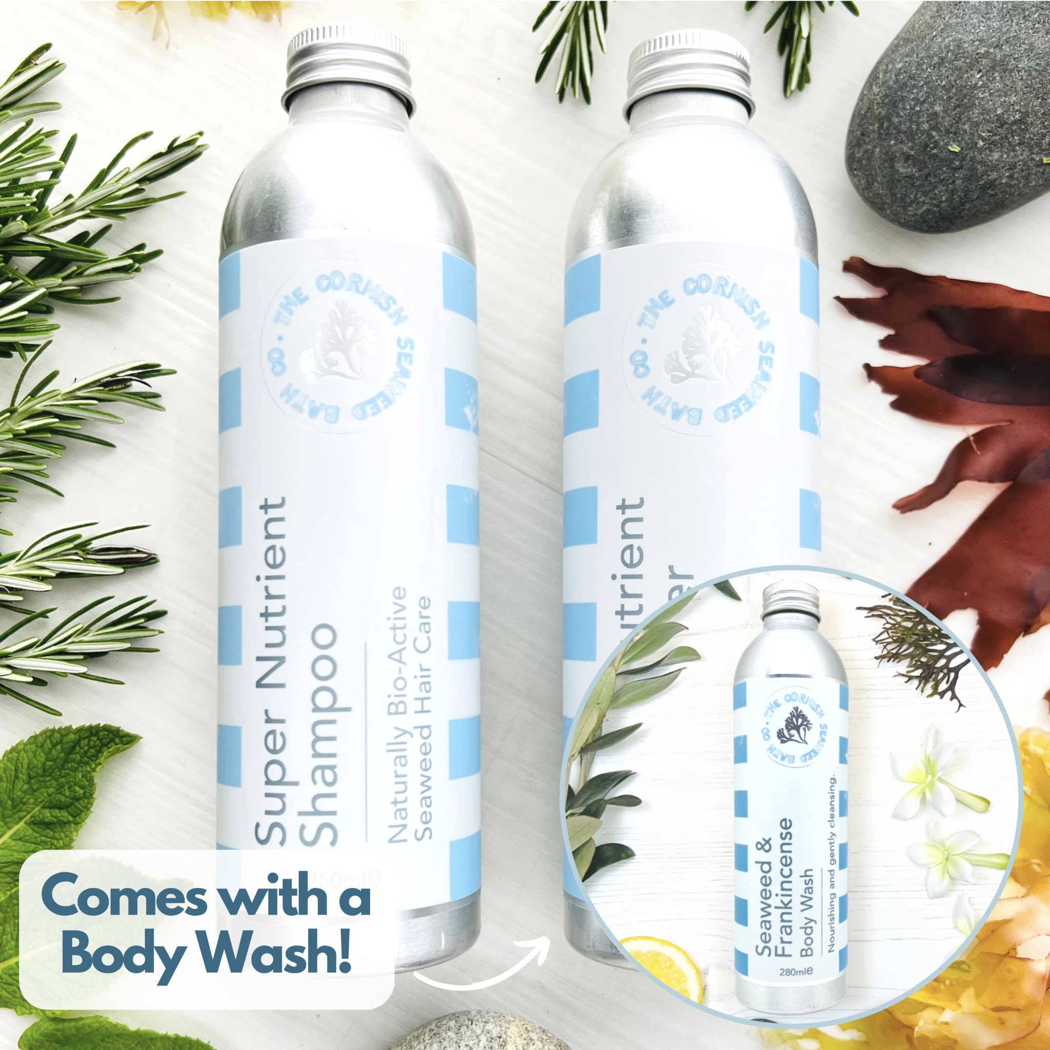 Haircare and Body Wash Set - The Cornish Seaweed Bath Co.